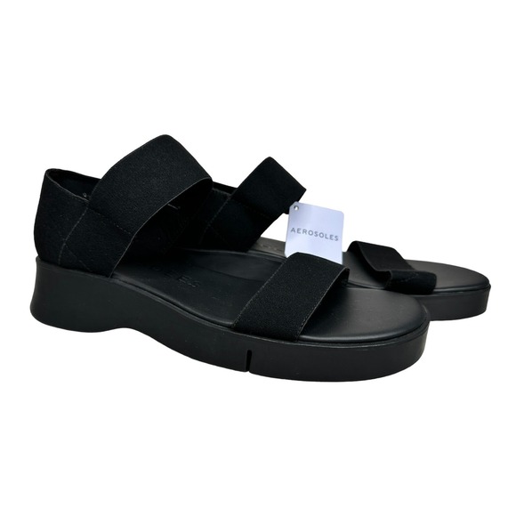 NEW Aerosoles Freedom Elastic Sandals Black Womens 11 11M Molded Footbed NWT - Picture 4 of 9